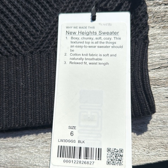 Lululemon New Heights Sweater Black size 6 NWT - Picture 3 of 6
